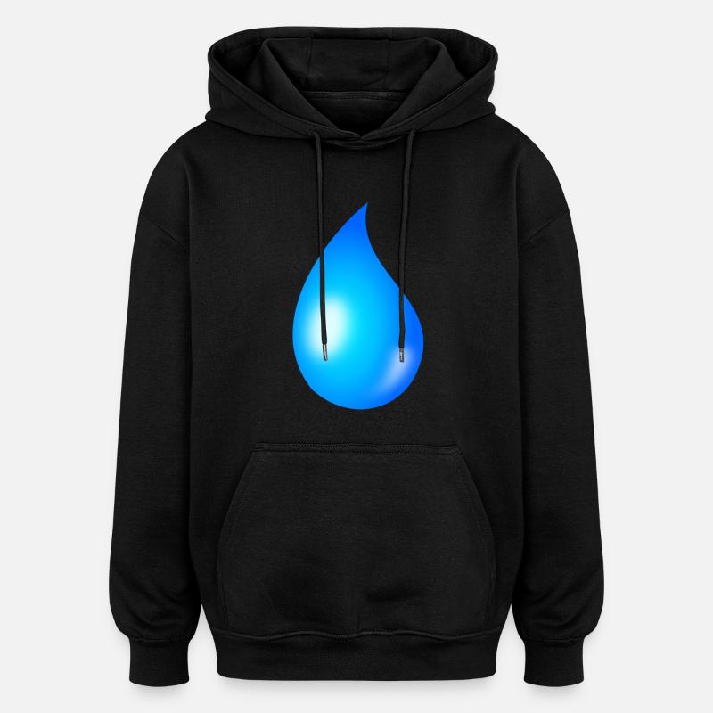 gouttes - Sweat à capuche oversize unisexe - noir