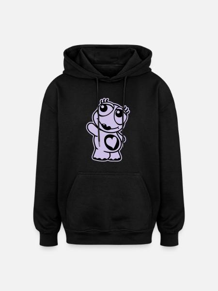 Tortue - Sweat à capuche oversize unisexe - noir