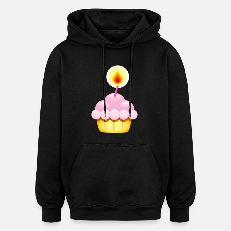 Smiley Cupcake Candle - Sweat à capuche oversize unisexe - noir