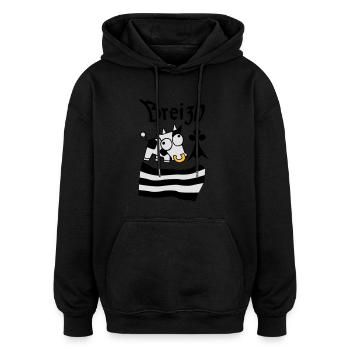 Breizh Bretagne - Sweat à capuche oversize unisexe - noir - Devant - Noah (186cm)