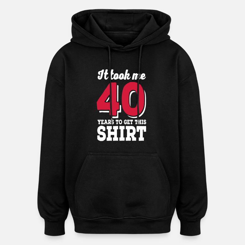 40e anniversaire - Sweat à capuche oversize unisexe - noir