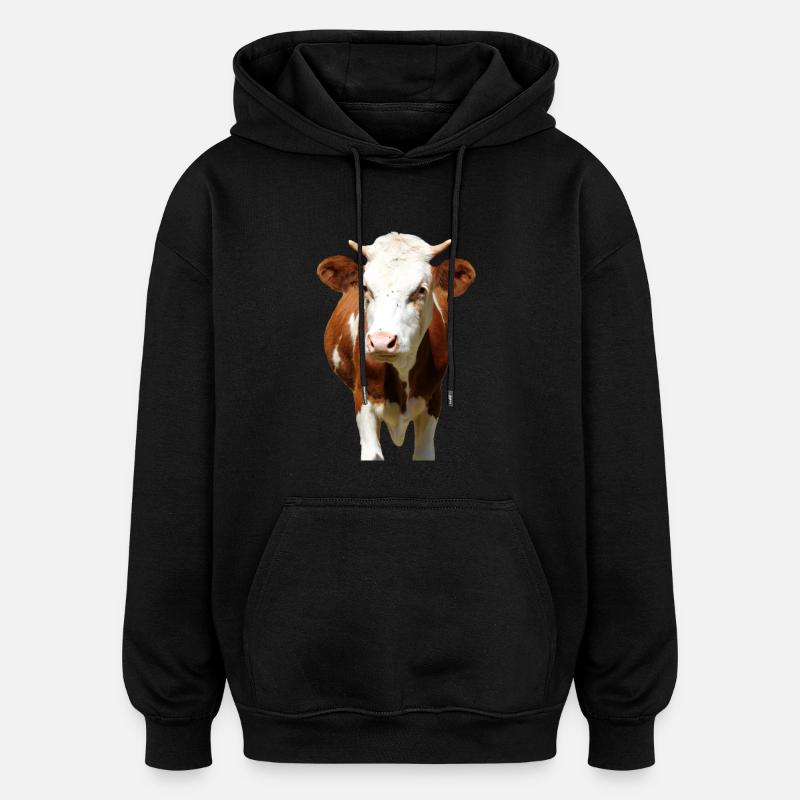 Tête de vache - Sweat à capuche oversize unisexe - noir
