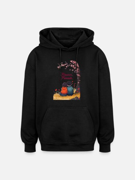 Freunde für immer - Oversized Unisex Hoodie - Schwarz