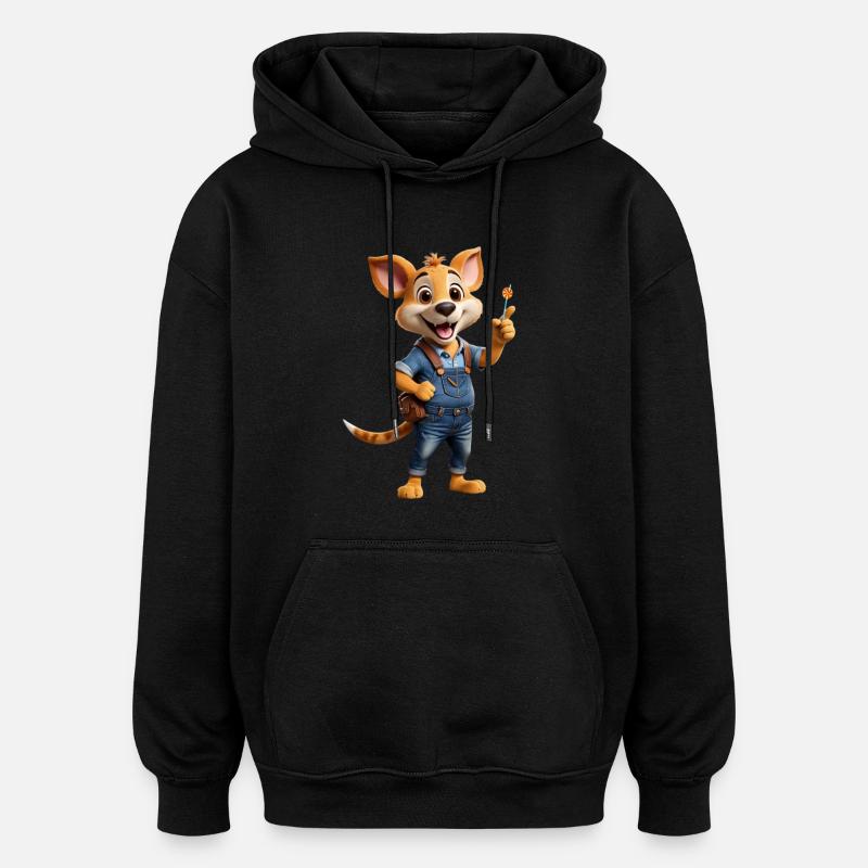 Animal mignon - Sweat à capuche oversize unisexe - noir