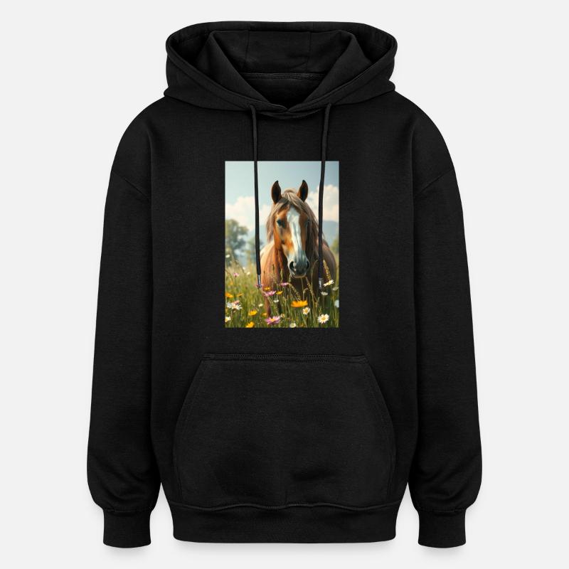 Magie du cheval - Sweat à capuche oversize unisexe - noir