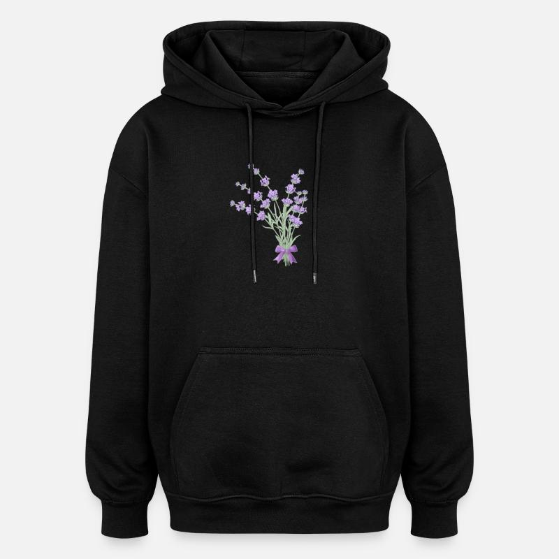 Bouquet de lavande - Sweat à capuche oversize unisexe - noir