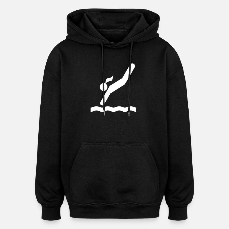 Turmspringen - Oversized Unisex Hoodie - Schwarz