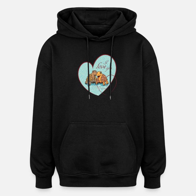Schildkröten Love 4ever 2 - Oversized Unisex Hoodie - Schwarz