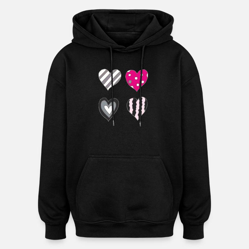 herzen variation - Oversized Unisex Hoodie - Schwarz