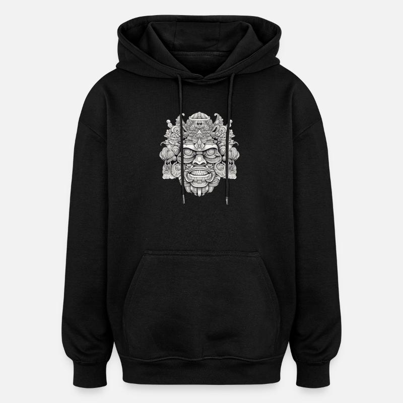 Psychedelic head - Oversized Unisex Hoodie - black