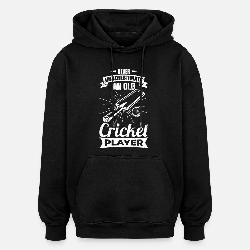 Never underestimate old cricketers - Oversized Unisex Hoodie - black