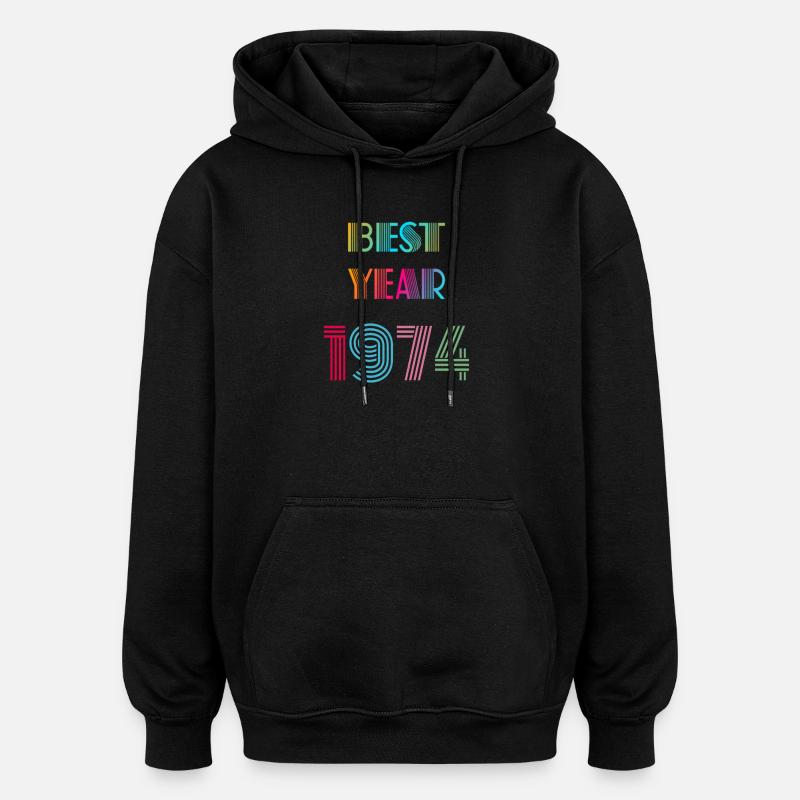 BEST YEAR - Sweat à capuche oversize unisexe - noir