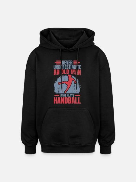 Handball Großvater - Oversized Unisex Hoodie - Schwarz