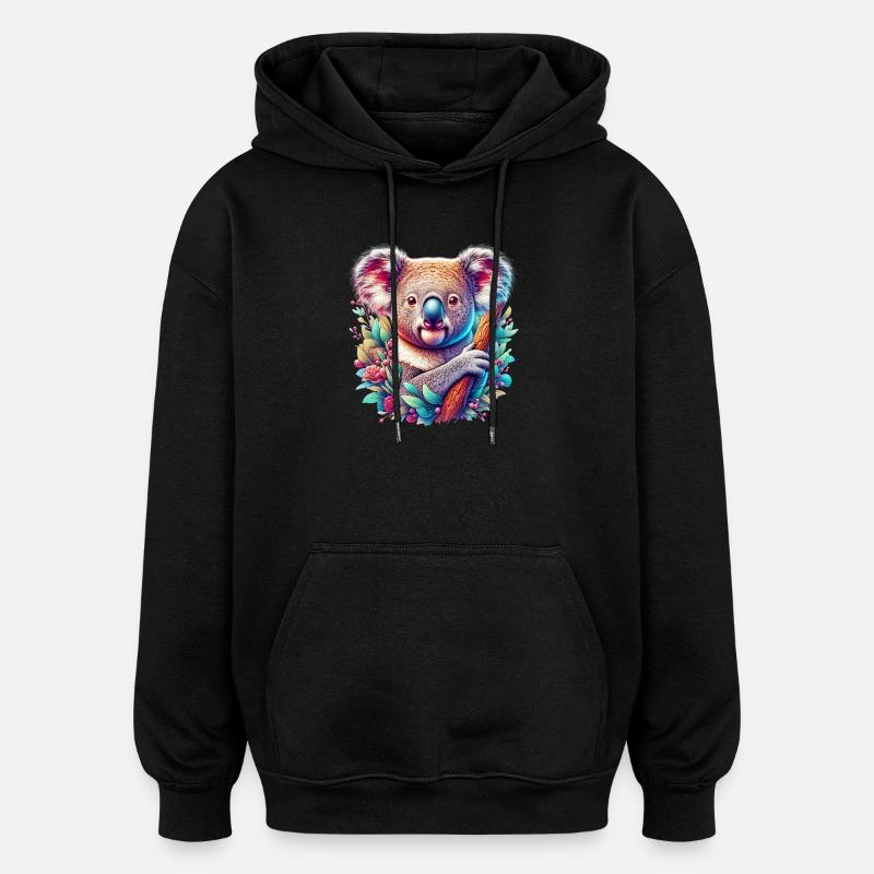 Koala - Sweat à capuche oversize unisexe - noir