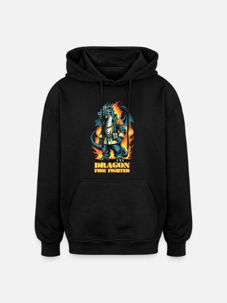 Dragon Fire Brigade - Oversized Unisex Hoodie - black