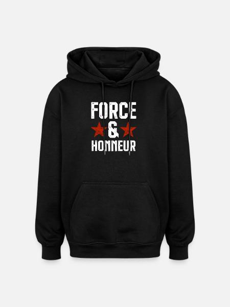 Force et honneur 1 - Sweat à capuche oversize unisexe - noir
