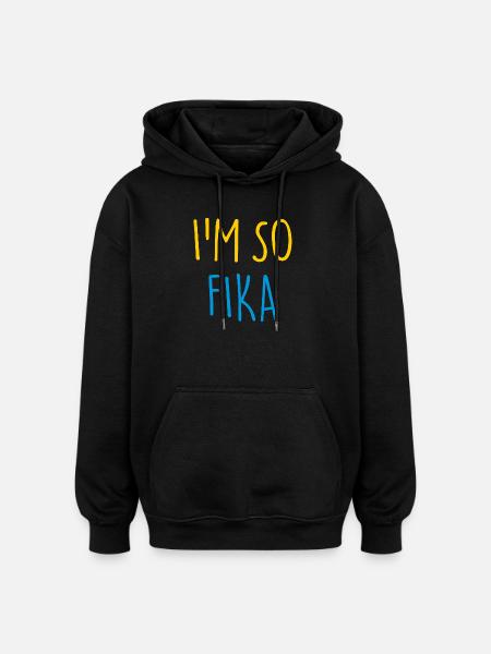 I’M SO FIKA Sverige Suède - Sweat à capuche oversize unisexe - noir
