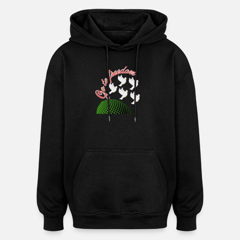 Freiheit - Oversized Unisex Hoodie - Schwarz