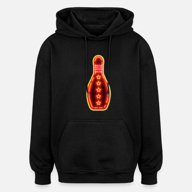 Retro Bowling - Oversized Unisex Hoodie - black