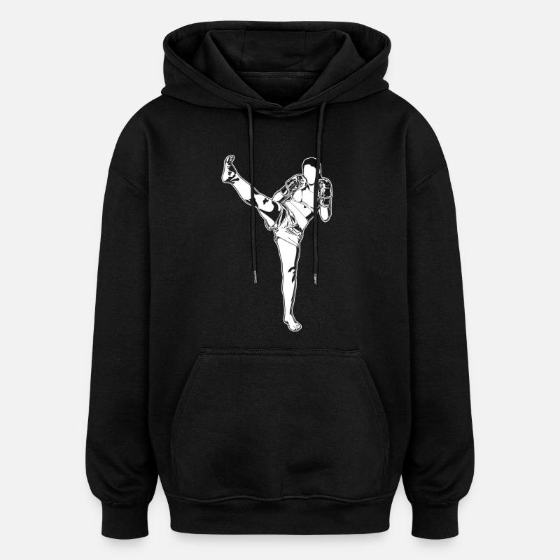 Kickboxerin - Oversized Unisex Hoodie - Schwarz