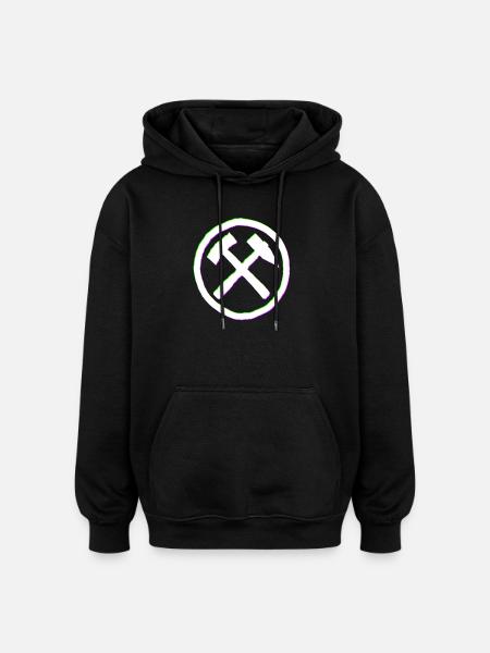 Ruhrpott Hammer Schlegel Glitch - Oversized Unisex Hoodie - black