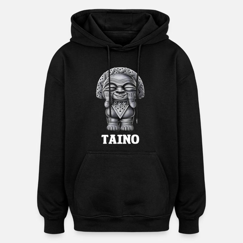 Déesse Taino Atabey - Sweat à capuche oversize unisexe - noir