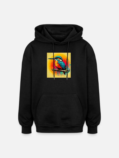 kingfisher - Oversized Unisex Hoodie - black