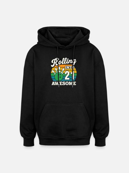 Bowling Snake Year 2021 T-Shirt Design - Oversized Unisex Hoodie - black