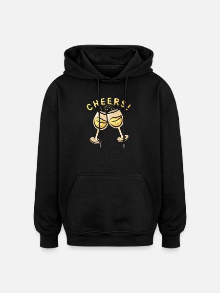 Sektgläser Cheers Party Motiv - Oversized Unisex Hoodie - black