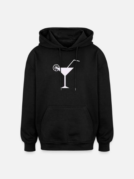 Elegant Lemon Cocktail Design - Oversized Unisex Hoodie - black