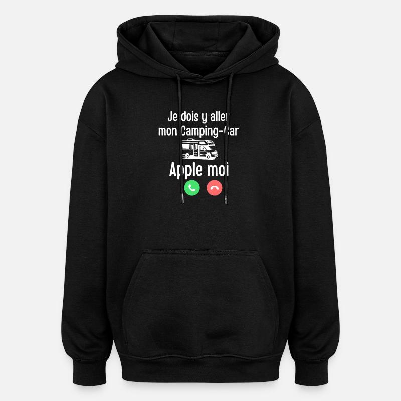 CampingCar Apple moi - Sweat à capuche oversize unisexe - noir
