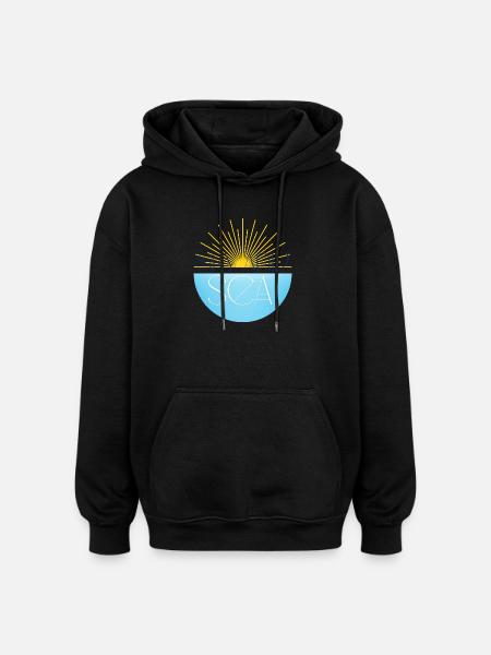 Sky and Sea - Oversized Unisex Hoodie - black