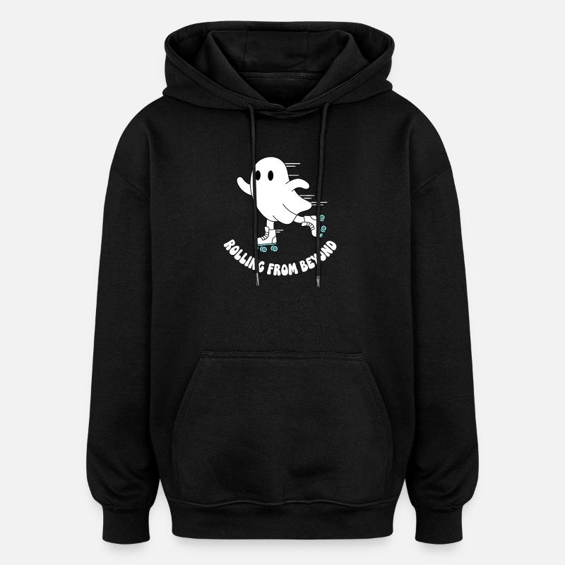Fantôme sur patins à roulettes - Sweat à capuche oversize unisexe - noir