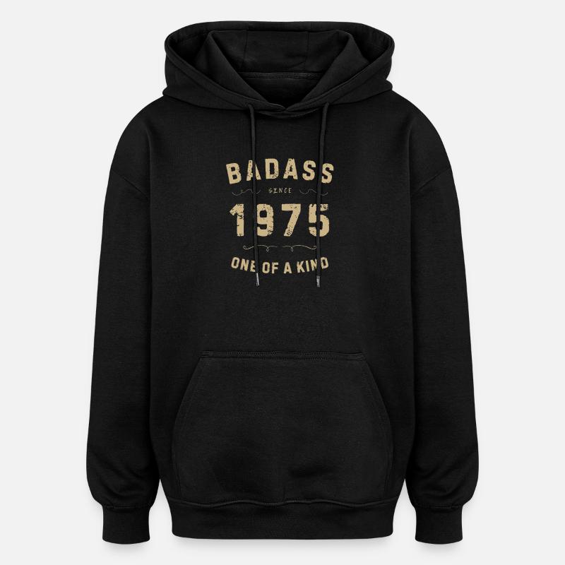 Badass 1975 : Style rétro unique - Sweat à capuche oversize unisexe - noir
