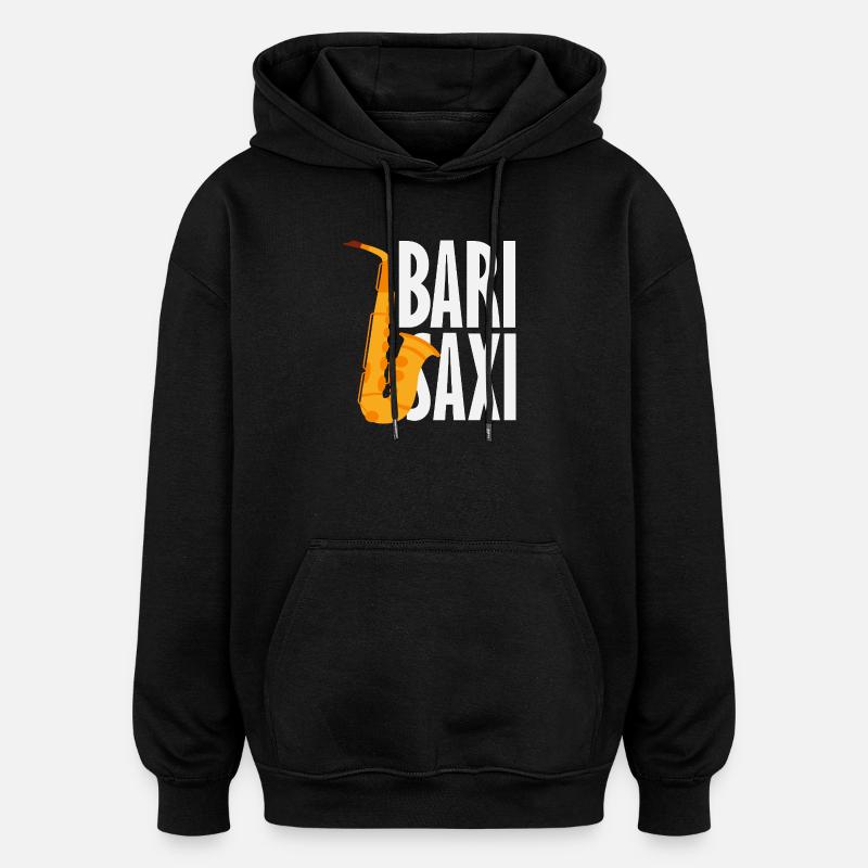 Bari Saxi Saxophoniste Jazz - Sweat à capuche oversize unisexe - noir
