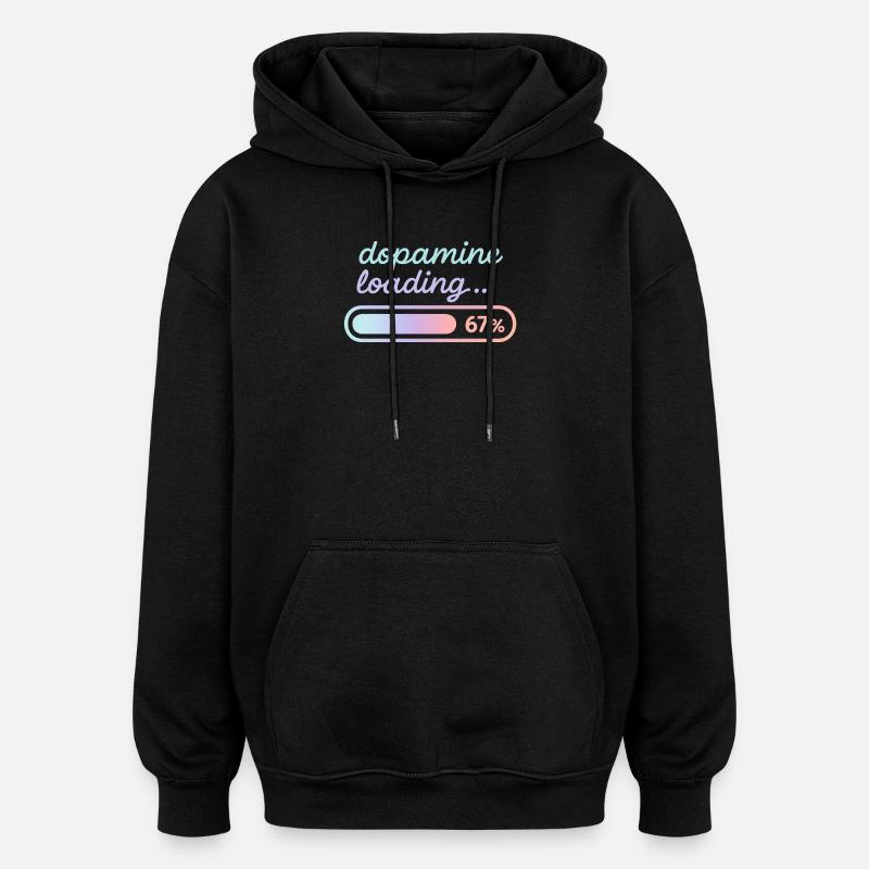 Dopamine Loading Pastel Gradient - Oversized Unisex Hoodie - black