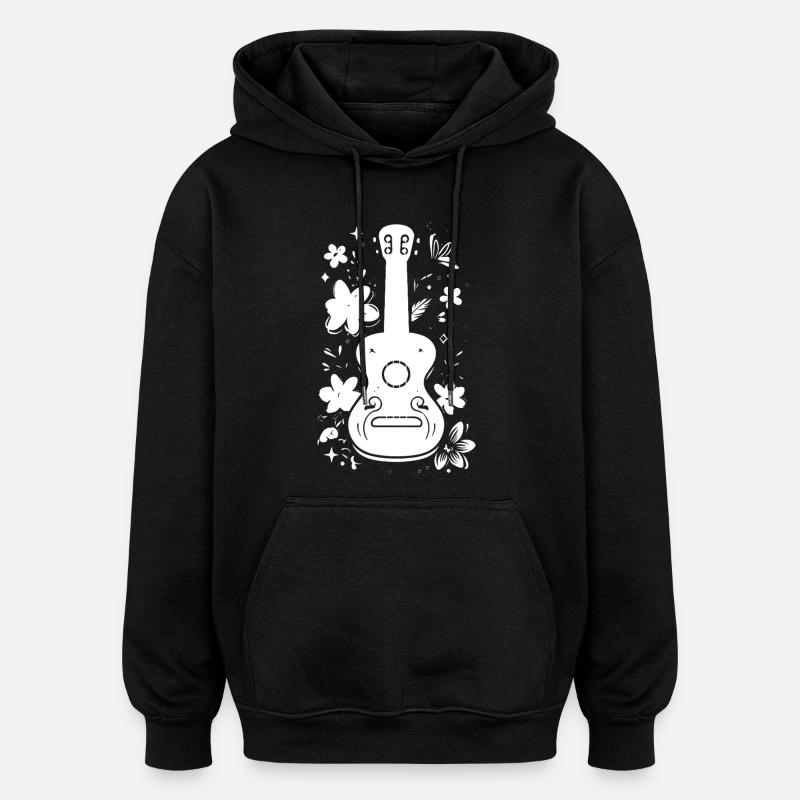 Ukulele Graphics - Oversized Unisex Hoodie - black