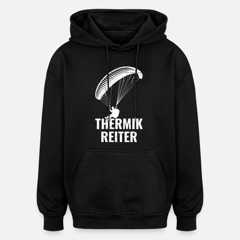 Parapente THERMIK REITER Drôle - Sweat à capuche oversize unisexe - noir