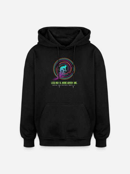 Radabenteuer: Neon Spiral - Oversized Unisex Hoodie - Schwarz
