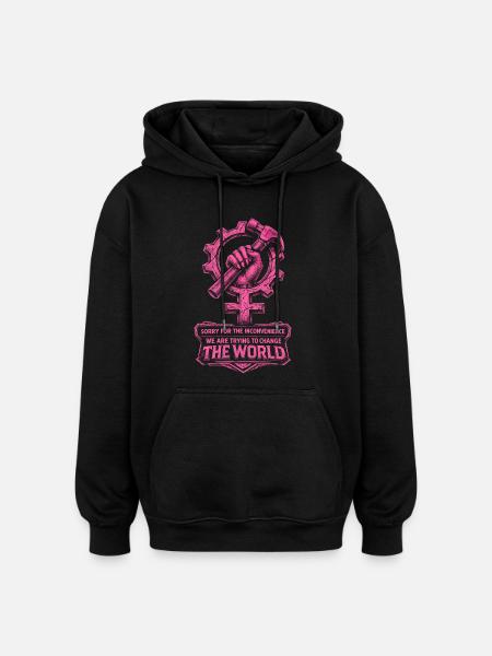 Feminism Feminist Feminist - Oversized Unisex Hoodie - black