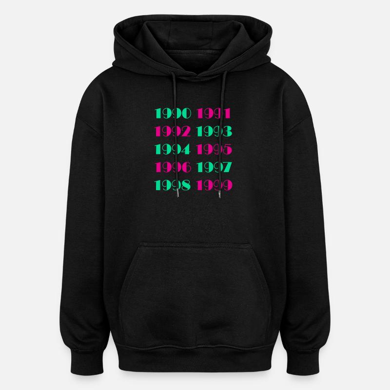 Nostalgia retrò vintage anni '90 - Felpa con cappuccio unisex oversize - nero