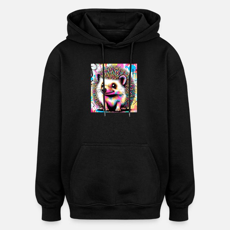 Igel - Oversized Unisex Hoodie - Schwarz