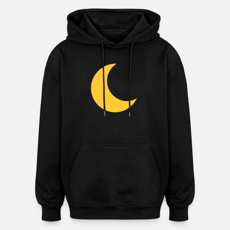Silhouette de la Lune Jaune - Sweat à capuche oversize unisexe - noir