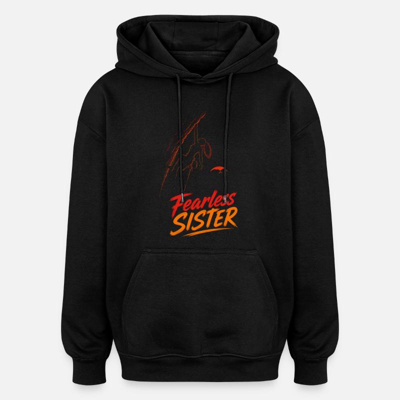 Sœur Intrépide – Grimper sans peur - Sweat à capuche oversize unisexe - noir