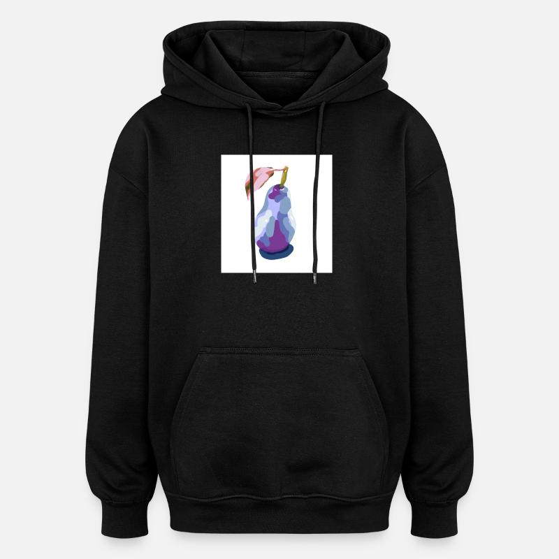Poire en pastels abstrait - Sweat à capuche oversize unisexe - noir