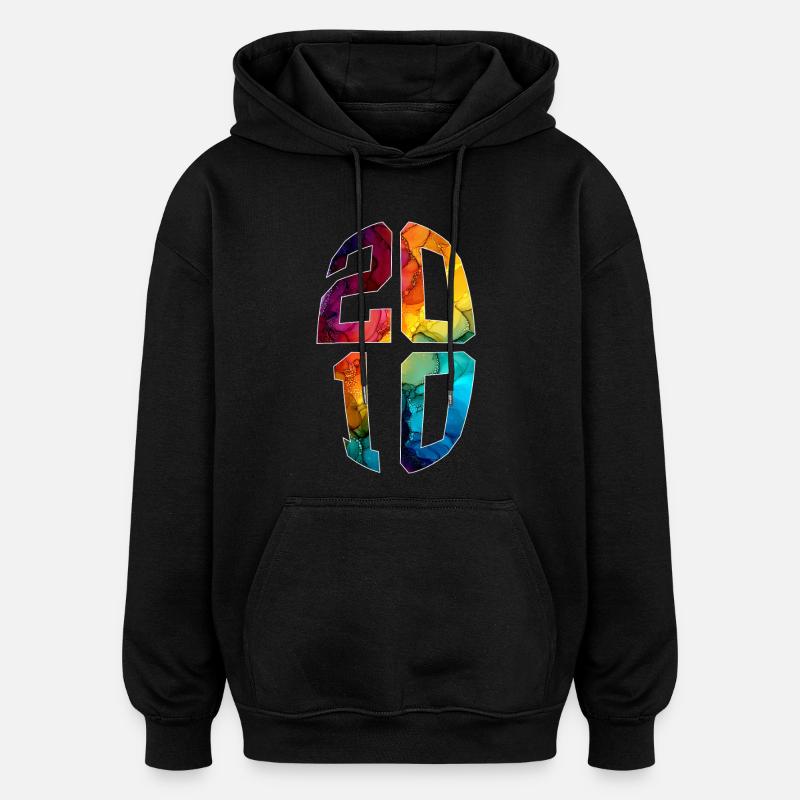 16 ANS 2010 16E ANNIVERSAIRE - Sweat à capuche oversize unisexe - noir