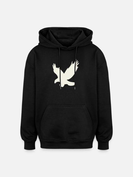 Silhouette d’aigle en vol - Sweat à capuche oversize unisexe - noir