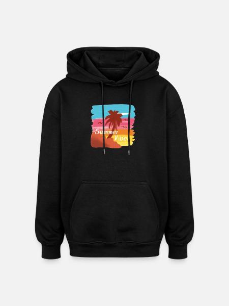 Ambiance estivale - Sweat à capuche oversize unisexe - noir