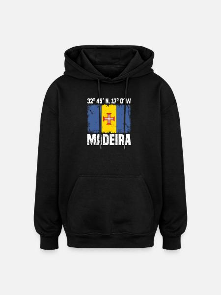 Madeira Coordinates - Oversized Unisex Hoodie - black