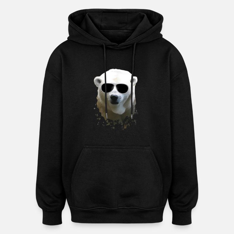 Polar Bear - Eisbär - Oversized Unisex Hoodie - Schwarz